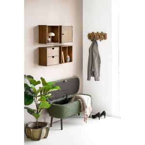House Nordic Harlow Bench with storage, teddy, green, 95x37x45 cm,