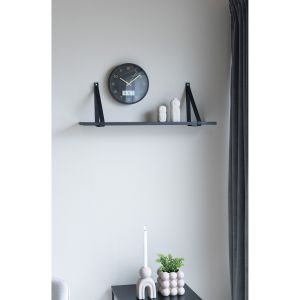 House Nordic Amiens Wall clock with digital display, black, ø25 cm