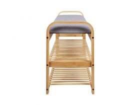 Leitmotiv Bench Arch Double Shelf bamboo Light wood